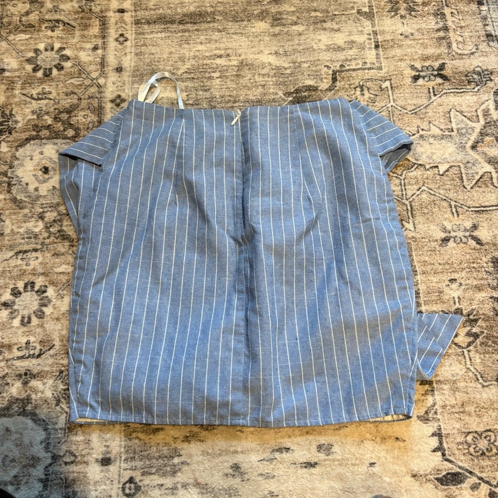 superdown tasha wrap skirt blue white stripe size XS - Picture 6 of 6
